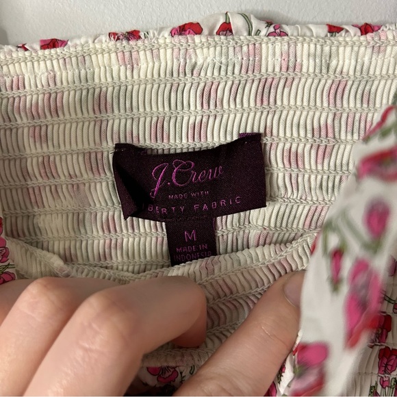 J. Crew Liberty Rose Floral Smocked Ruffle Tank Top - Picture 2 of 6